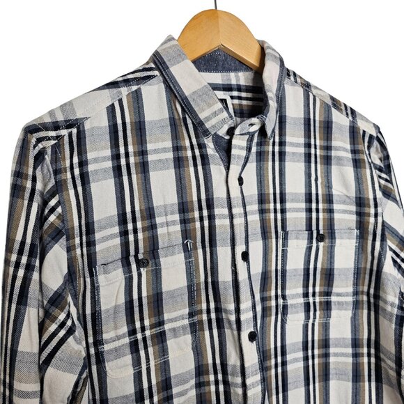 Howe Creative Workforce Plaid Button Down Cotton Flannel Shirt Long Sleeve L - Picture 2 of 12